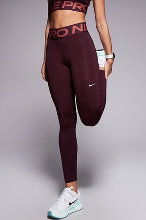 Nike Pro Sculpt Dri Fit High Rise Full Length Leggings Kadın Yüksek Bel Antrenman Tayt Bordo