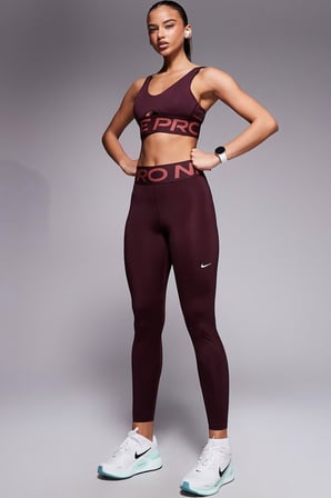 Nike Pro Sculpt Dri Fit High Rise Full Length Leggings Kadın Yüksek Bel Antrenman Tayt Bordo