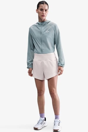 Nike Dri-Fit Brief-Lined Trail Running Short Fermuar Cepli Reflektörlü Slip Astarlı Kadın Koşu Şortu Krem