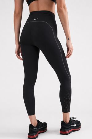 Nike Swift High Rise 7/8 Running Leggings with Reflective Kadın Yüksek Belli 7/8 Reflektörlü Koşu Taytı Siyah