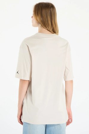 Nike Jordan Flight Women's Oversized T-Shirt Kadın Grafik Logo Pamuklu Tişört Krem