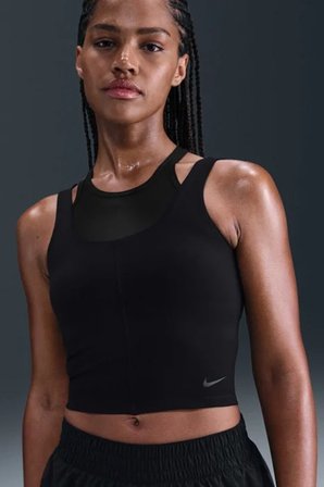 Nike Dri Fit Cropped Tank Top Kadın Antreman Crop Atlet Siyah
