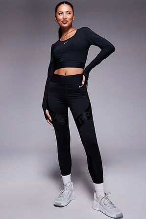 Nike Pro Sculpt Tigh Fit High-Waisted 7/8 Leggings Toparlayıcı Siyah Tayt