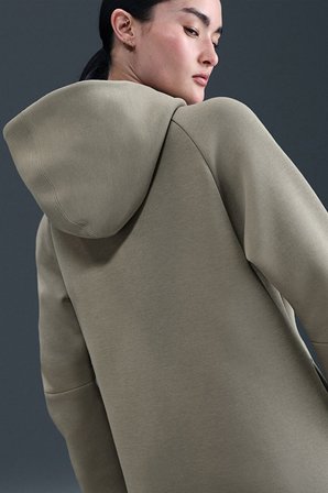 Nike Tech Fleece Full Zip Women Windrunner Hoodie Kapüşonlu Fermuarlı Kadın Sweatshirt Yeşil