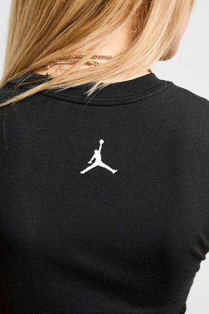 Nike Jordan Brooklyn'Cherry' Tight Fit Womens SS Crew Grafik Baskılı Kadın Günlük Tişört Siyah