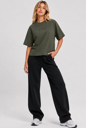 Nike Sportswear Luxe SS Oversized Womens Tee Boxy Bol Kesim Kadın Tişört Haki