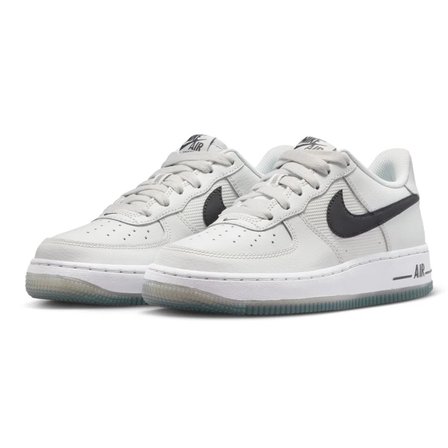 Nike Air Force 1 AF1 GS Leather Unisex Sneaker  Hakiki Deri Reflektörlü Günlük Spor Ayakkabı Gri