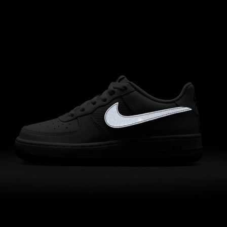 Nike Air Force 1 AF1 GS Leather Unisex Sneaker  Hakiki Deri Reflektörlü Günlük Spor Ayakkabı Gri