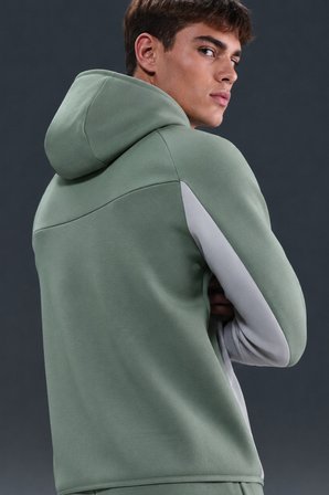 Nike Tech Fleece Full Zip Windrunner Hoodie Kapüşonlu Unisex Sweatshirt Yeşil Gri