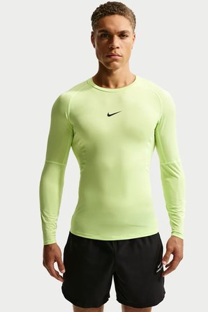 Nike Pro Dri Fit Tight Top Mens LS Uzun Kollu Erkek Antreman Sweatshirt Yeşil