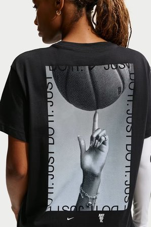 Nike Just Do It Women's Casual Black Oversize Tshirt Pamuklu Kadın Geniş Kalıp Tişört Siyah