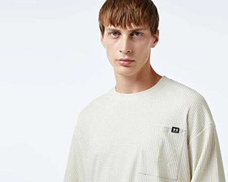 Under Armour Ua Rival Waffle Crew Erkek Günlük Tişört 1383106-110 Beyaz