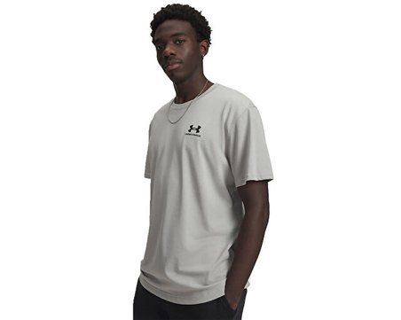 Under Armour Ua M Logo Emb Heavyweight Ss Erkek Günlük Tişört 1373997-069 Gri