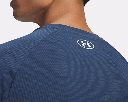 Under Armour Ua Tech Textured Ss Erkek Antrenman Tişörtü 1382796-498 Mavi