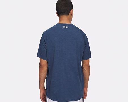 Under Armour Ua Tech Textured Ss Erkek Antrenman Tişörtü 1382796-498 Mavi