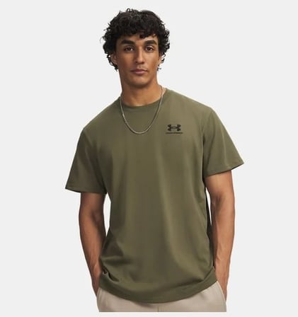 Under Armour Ua M Logo Emb Heavyweıght Ss Yeşil Erkek T-Shirt 1373997-390