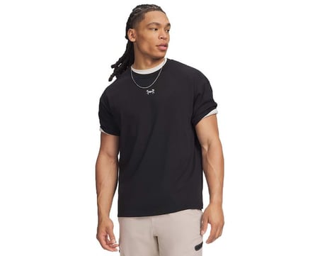 Under Armour UA M HWT METAL LOGO SS Erkek Günlük Tişört 6013618-008 Siyah