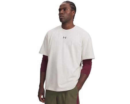Under Armour UA M HWT METAL LOGO SS Erkek Günlük Tişört 6013618-110 Beyaz