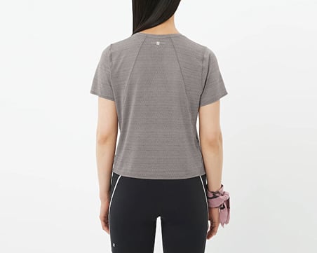 Salomon SHAKEout AIR CROPPED Kadın Koşu Tişörtü LC2774400 Gri