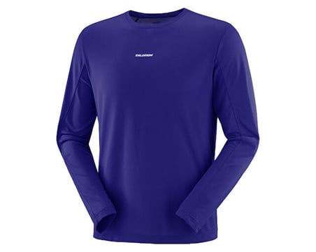 Salomon SHAKEout CORE LS TEE Erkek Koşu Uzun Kollu Tişört LC2948000 Mavi