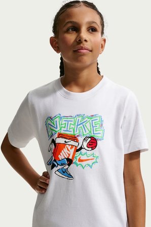 Nike Sportswear Kids Tee Box Hoops Kids Tee Grafik Baskılı Çocuk Tişört Beyaz