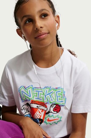 Nike Sportswear Kids Tee Box Hoops Kids Tee Grafik Baskılı Çocuk Tişört Beyaz