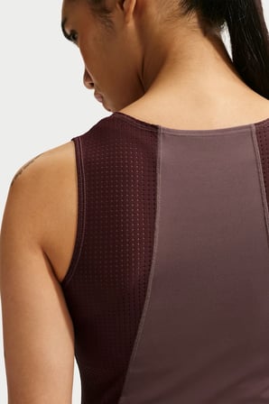 Nike Pro Women's Dri Fit Tank Top Çeyrek Fermuar Kadın Antreman Atleti Kahverengi