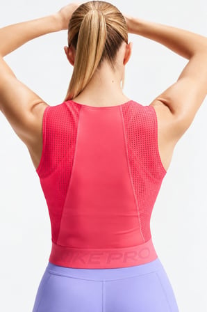Nike Pro Women's Dri Fit Tank Top Coral Pink Çeyrek Fermuar Kadın Antreman Atleti Mercan Pembesi