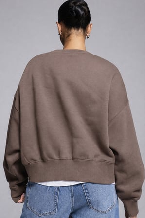 Nike Sportswear Essential Collection Fleece Oversized Kadın Sweatshirt Kahverengi