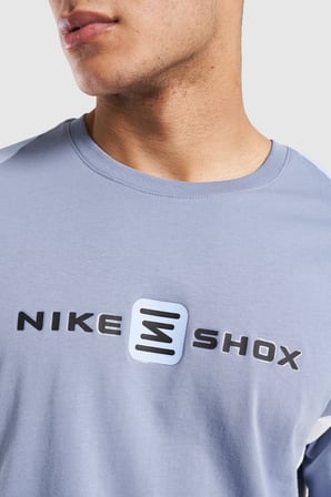 Nike Sportswear Shox NZ Loose Fit Mens Tee Bol Kesim Bisiklet Yaka Pamuklu Erkek Tişört Mavi