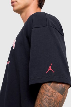 Nike Jordan Flight Essentials Loose Fit Men's Boxy Graphic T-Shirt Erkek Bol Kesim Grafik Baskılı Tişört Siyah