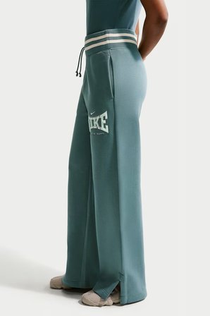 Nike Phoenix Fleece Hr Wd Leg Womens Pant.Yüksek Bel Bol Kesim Geniş Paça Kadın Günlük Eşofman Altı Yeşil