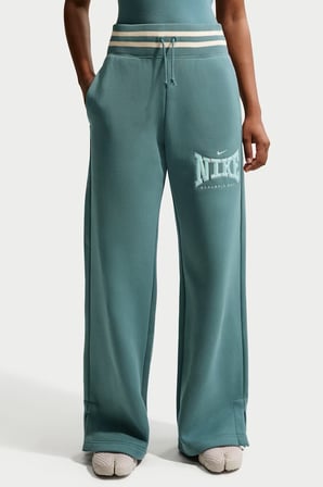 Nike Phoenix Fleece Hr Wd Leg Womens Pant.Yüksek Bel Bol Kesim Geniş Paça Kadın Günlük Eşofman Altı Yeşil