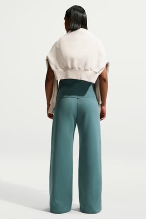 Nike Phoenix Fleece Hr Wd Leg Womens Pant.Yüksek Bel Bol Kesim Geniş Paça Kadın Günlük Eşofman Altı Yeşil