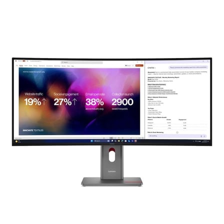 Lenovo ThinkVision P40WD-40 64B4XAR1TK 40” 5120 x 2160 WUHD Wide 2500R Curved TBolt4 RJ45 2x5W Speaker 120Hz 4ms Monitör