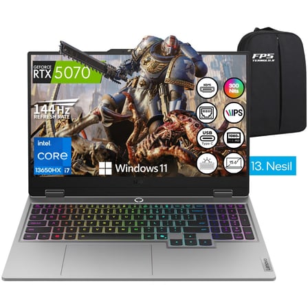 Loq 15IRX10 I7-13650HX RTX5070 115W 64GB Ram 4tb SSD 15.6" Fhd IPS 144Hz W11 83JE00EWTR Taşınabilir Bilgisayar