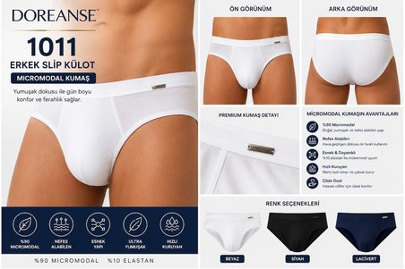 Doreanse 1011 Erkek Micromodal Slip Külot Nefes Alabilen Esnek İç Giyim