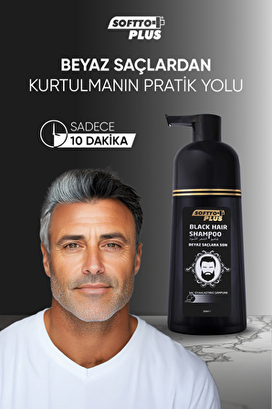 Softto Plus Black Hair 2'li Doğal Görünüm Sağlayan Shampoo 350 ml