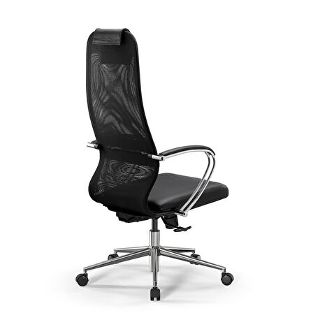 Ergolife SynchroSit 8 Ergonomik Fileli ve Deri Ofis Koltuğu - 1B9.55.1.403  Siyah