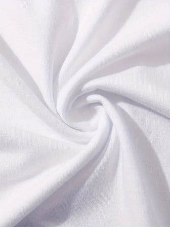 Baskılı Oversize Bisiklet Yaka T-shirt - Beyaz