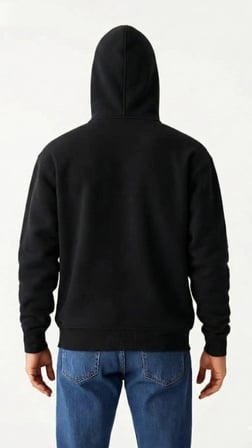 Samuray Ninja Çift Kapüşonlu ZIP Fermuarlı Kanguru Cepli Tam Fermuarlı Hoodie Sweatshirt - Siyah