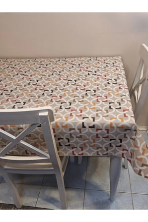 Elyaflı Pvc Muşamba - Desenli Silinebilir Masa Örtüsü ( Kahve )