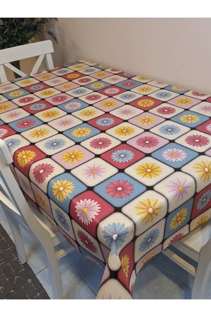 Elyaflı Pvc Muşamba - Desenli Silinebilir Masa Örtüsü ( MAVİ )