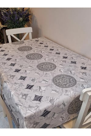 Elyaflı Pvc Muşamba - Desenli Silinebilir Masa Örtüsü