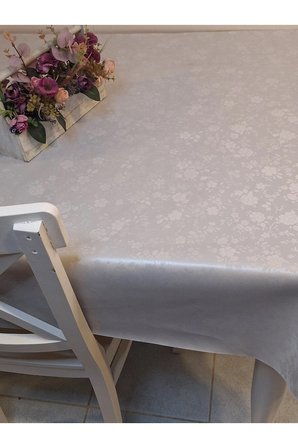 Elyaflı Pvc Muşamba - Desenli Silinebilir Masa Örtüsü ( GRİ)