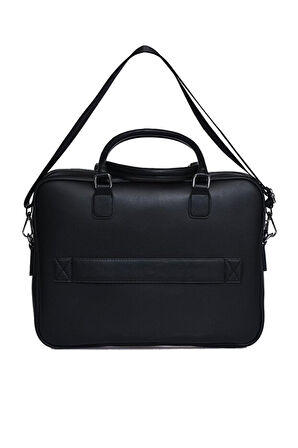 Unisex Vegan Deri Laptop Bölmeli 15,6 inç Dik Fermuarlı Evrak Çantası