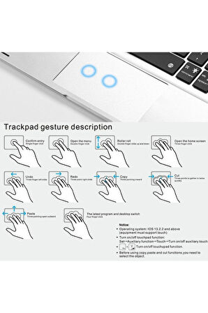  Ipad 10.2 ( 7.nesil\8nesil\9nesil ) Uyumlu 360 Dönen Arkadan Aydınlatmalı Bluetooth Mag Touchpad Klavye