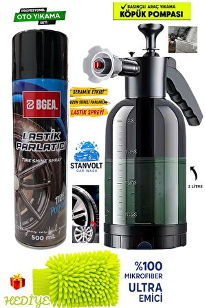 Maksimum Basınçlı Köpük Atan Pompa + Lastik Parlatıcı Sprey EL ŞÖNİL HEDİYELİ