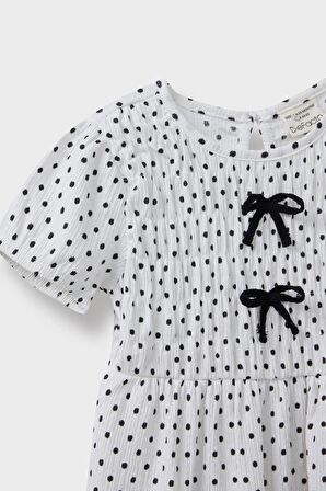 DeFacto Kız Bebek Puantiyeli Kısa Kollu Yazlık Elbise E8719A525SMER134