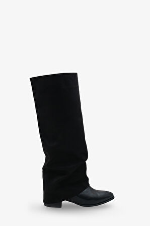 Kadın Sivri Burun Topuklu Çizme Cora Siyah